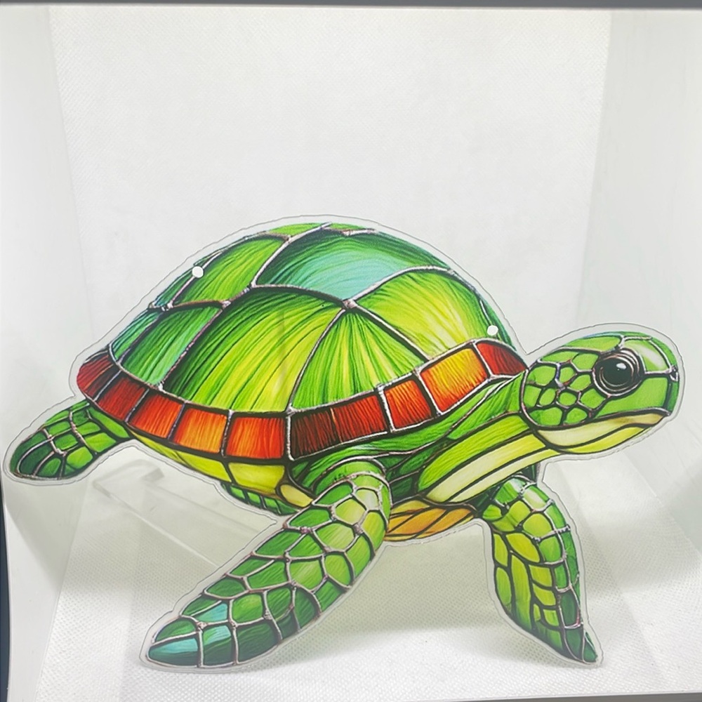 Suncatcher Acrylic Green Turtle Wildlife Animal Decoration 8” x 6”
